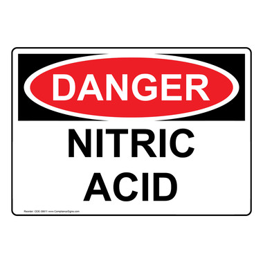 その他 NAO045 OSHA Sign - DANGER Nitric Acid - Hazmat