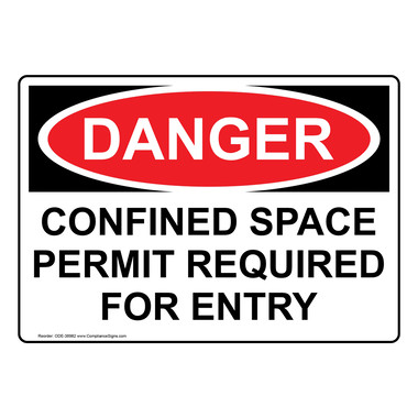 「す」ページ Danger Sign - Confined Space Permit Required For Entry - OSHA