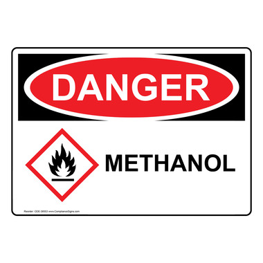 DANGER Methanol Sign with Symbol - OSHA-GHS