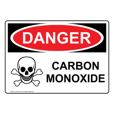 Danger Sign - Carbon Monoxide Sign - OSHA