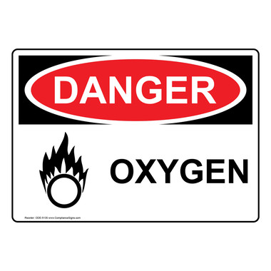 OSHA Sign DANGER Oxygen Sign Hazmat