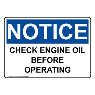 Engine cheap oil sign
