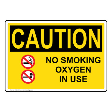 Oxygen in use sign sale