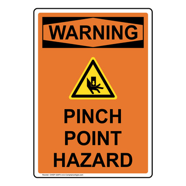 Danger Pinch Point OSHA Signs with Graphic