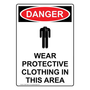 Protective Clothing Must Be Worn In This Area Symbol Signs