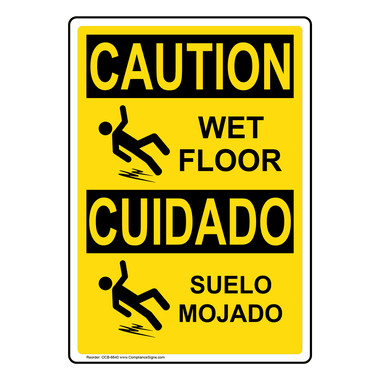 Vertical Wet Floor Sign Osha Caution