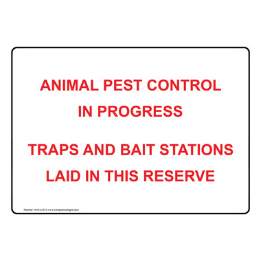 Vertical Sign - Pesticide - Animal Pest Control In Progress Traps