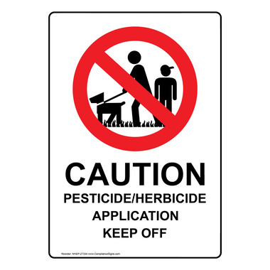Portrait Caution Pesticide/Herbicide Sign With Symbol