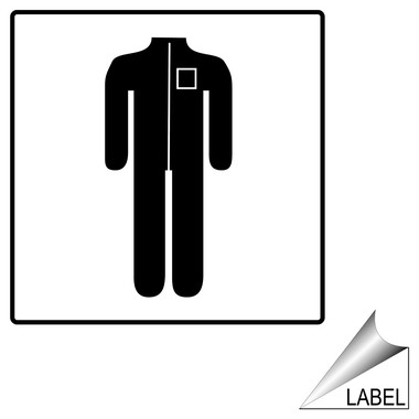 Wear protective clothing Self-adhesive Vinyl Sticker Shop Mandatory Safety Signs 