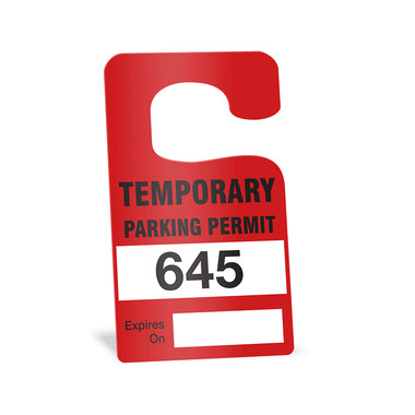 Temporary Parking Permit Hang Tags - 10 Colors