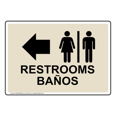 ComplianceSigns Restrooms Deckenschild 35,6x25,4 Cm – Aluminium, Für Abgehängte Decken