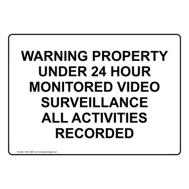 Warning Mailboxes Under 24 HR Video Surveillance Sign Size Options Security 