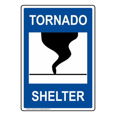 Aluminum Horizontal Metal Sign Multiple Sizes Tornado Shelter B Hazard Emergency 