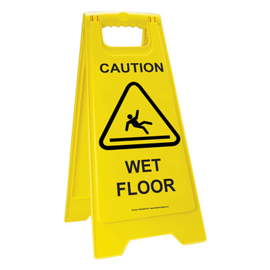 Yellow Caution Wet Floor Safety Sign - 25 Inch