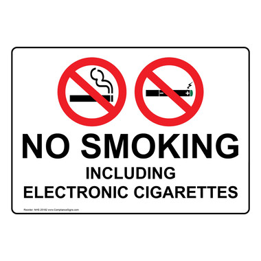 No Smoking No Smoking Sign - No Smoking Including Electronic 