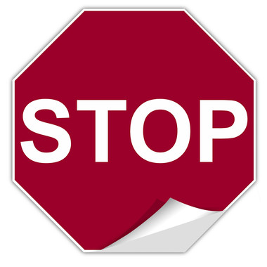 Red Stop Floor Label - Workplace Safety - Wayfinding - US Made