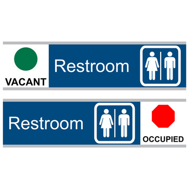 Restroom (Vacant/Occupied) Sliding Engraved Sign EGRE-545-SYM