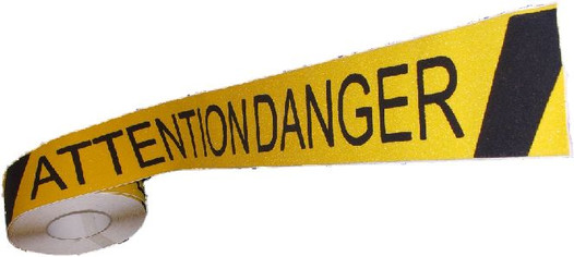 3 inch Yellow and Black ATTENTION DANGER Anti Skid Tape, 60 Foot Roll