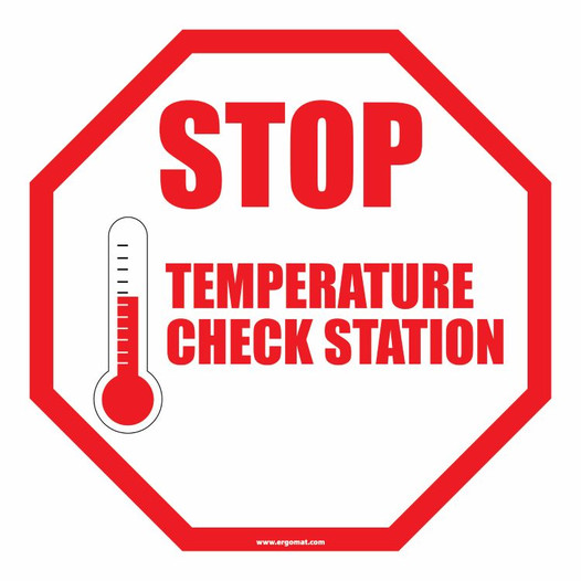 12 inch Social Distancing Sign - Stop Temperature Check Station 40S4159-12