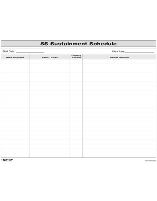 5S Sustainment Schedule Form 80F8005
