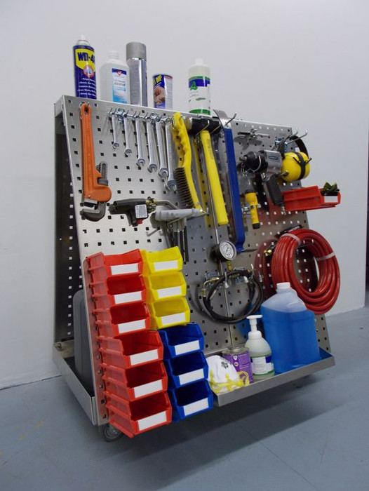 LocBoard 39-1/4 in. H Stainless Steel Mobile Tool Cart