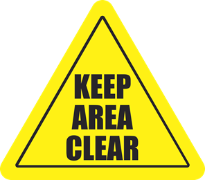 20 inch Keep Area Clear Triangle Floor Sign 40S4129-20