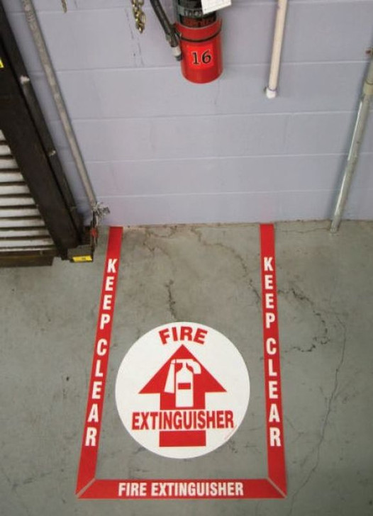 4 Pc Floor Sign Kit for Fire Extinguisher, Electrical Panel, Shower or Eyewash