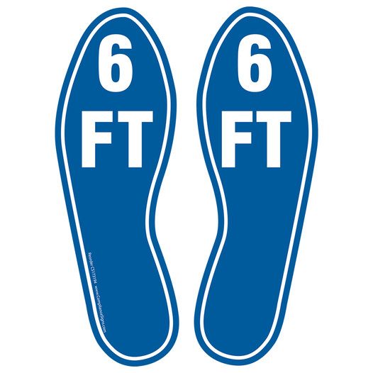 6 FT Graphic [Set Of Foot Prints] Blue Floor Label CS173194