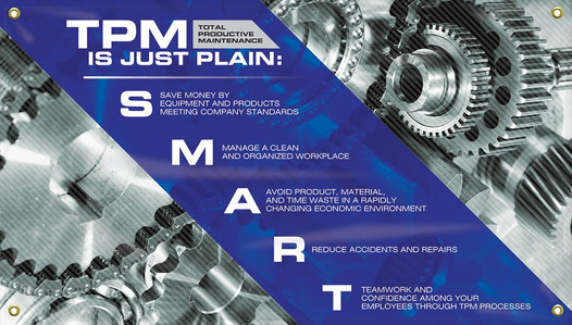 TPM Motivational Banner: TPM Is Just Plain SMART, 28" x 48" 90B586