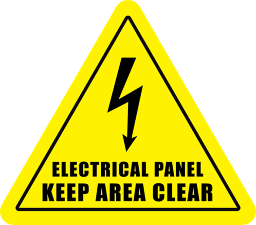 Electrical Panel Keep Area Clear Triangle Floor Sign 40S4061