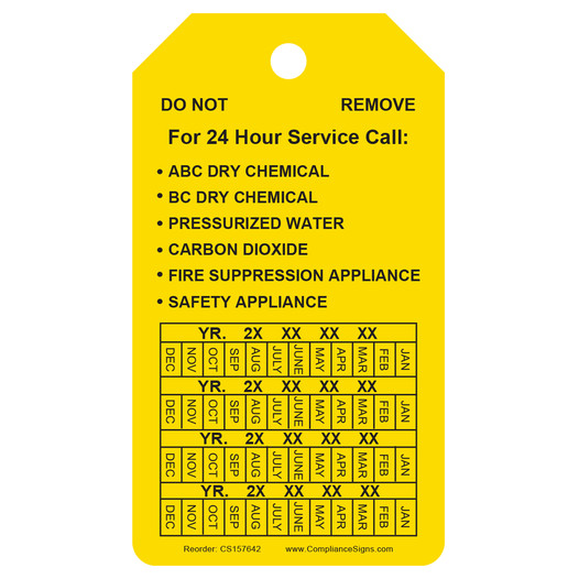  4-Year Fire Equipment Monthly Inspection Tag