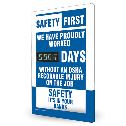 Safety First We Have Proudly Worked __ Days Digital Safety Scoreboard CS452661