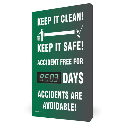 Keep It Clean! Keep It Safe! Accident Free Digital Safety Scoreboard CS540086