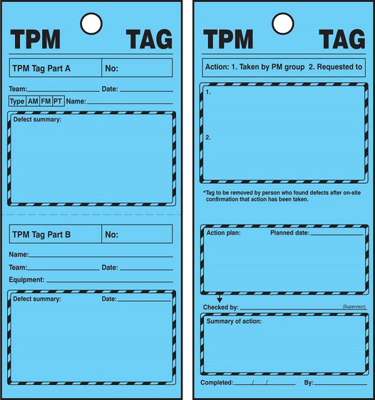 TPM Blue Tags: Defect Tag, 25 pk 8.5 x 3.875 in. Cardstock