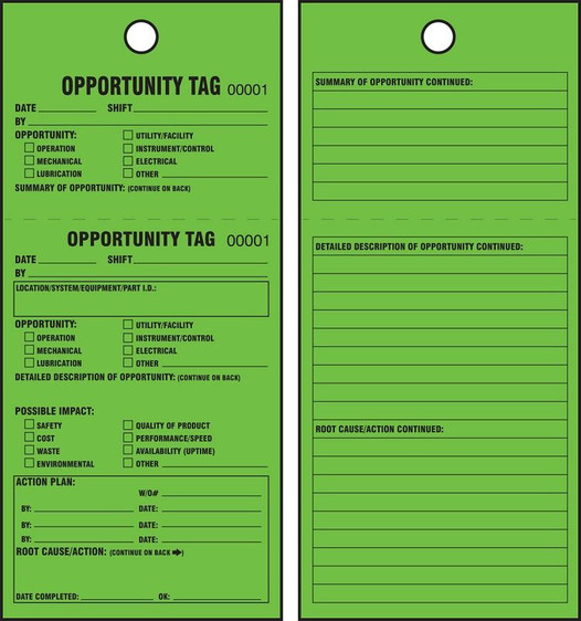 TPM Green Tags: Opportunity Tag, 25 pk 50T3FCP