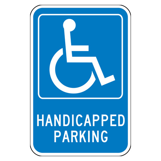 Blue Reflective Handicapped Parking Sign CS995156