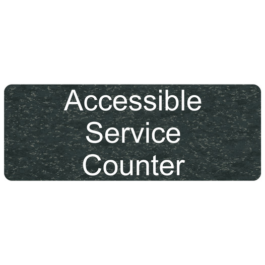Charcoal Marble Engraved Accessible Service Counter Sign EGRE-17822_White_on_CharcoalMarble