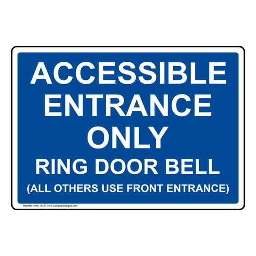 Accessible Entrance Only Ring Door Bell (All Sign NHE-19457