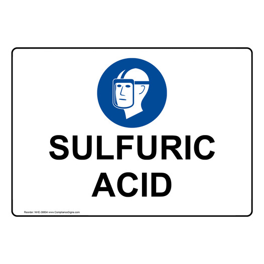 Sulfuric Acid Sign With Symbol NHE-38804