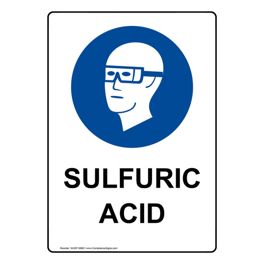 Portrait Sulfuric Acid Sign With Symbol NHEP-38801