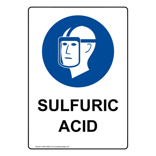 Portrait Sulfuric Acid Sign With Symbol NHEP-38804