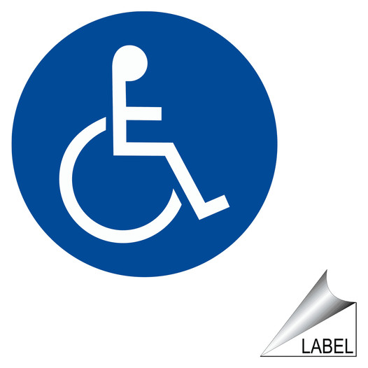 ADA International Symbol Of Accessibility Label LABEL-CIRCLE-73