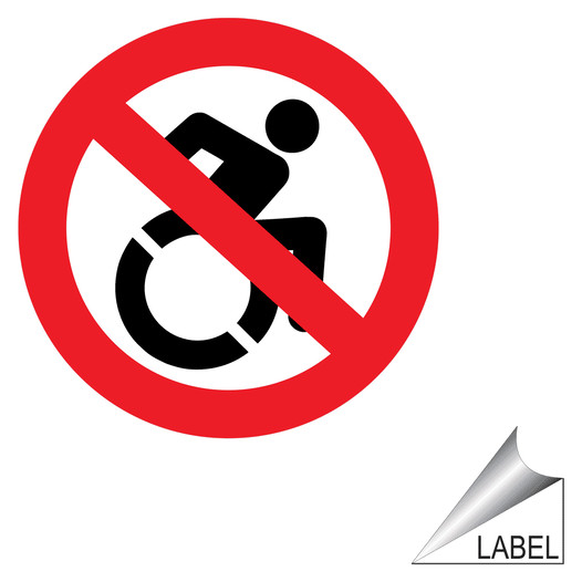 Not Accessible Label with Dynamic Accessibiity Symbol LABEL-PROHIB-73R