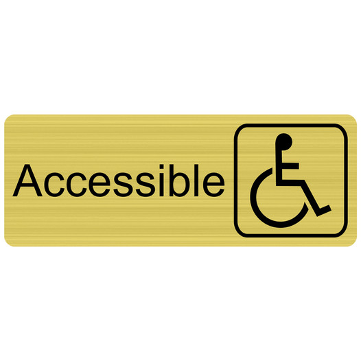 Gold Engraved Accessible Sign with Symbol EGRE-365-SYM_Black_on_Gold