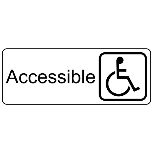 White Engraved Accessible Sign with Symbol EGRE-365-SYM_Black_on_White