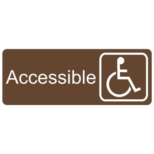 Brown Engraved Accessible Sign with Symbol EGRE-365-SYM_White_on_Brown