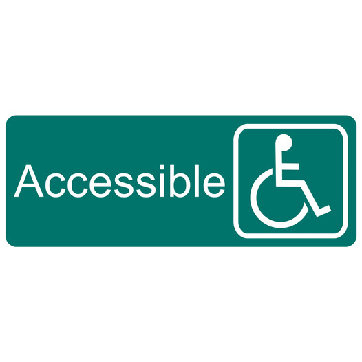 Green Engraved Accessible Sign with Symbol EGRE-365-SYM_White_on_Green