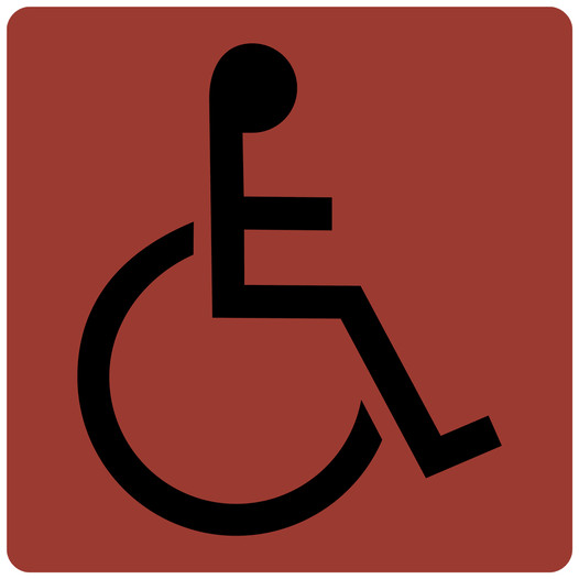 Canyon ADA Wheelchair Accessible Symbol Tactile Sign NHE-1_Black_on_Canyon