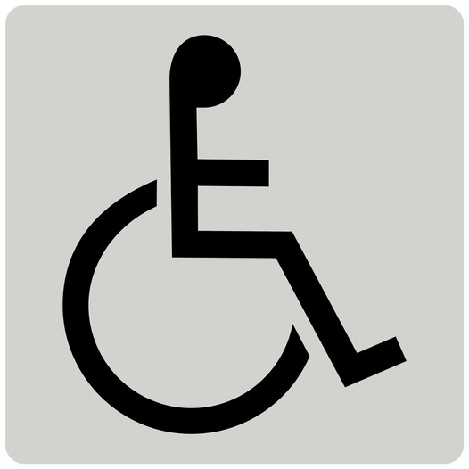 Pearl Gray ADA Wheelchair Accessible Symbol Tactile Sign NHE-1_Black_on_PearlGray