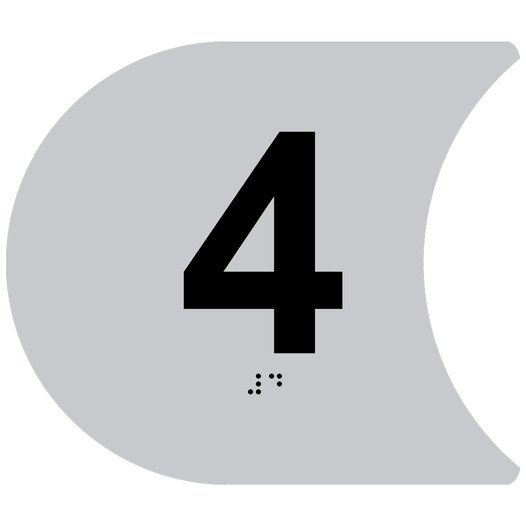 Crescent Silver Custom Elevator Car Plate With Braille CNL-37972-Black_on_Silver